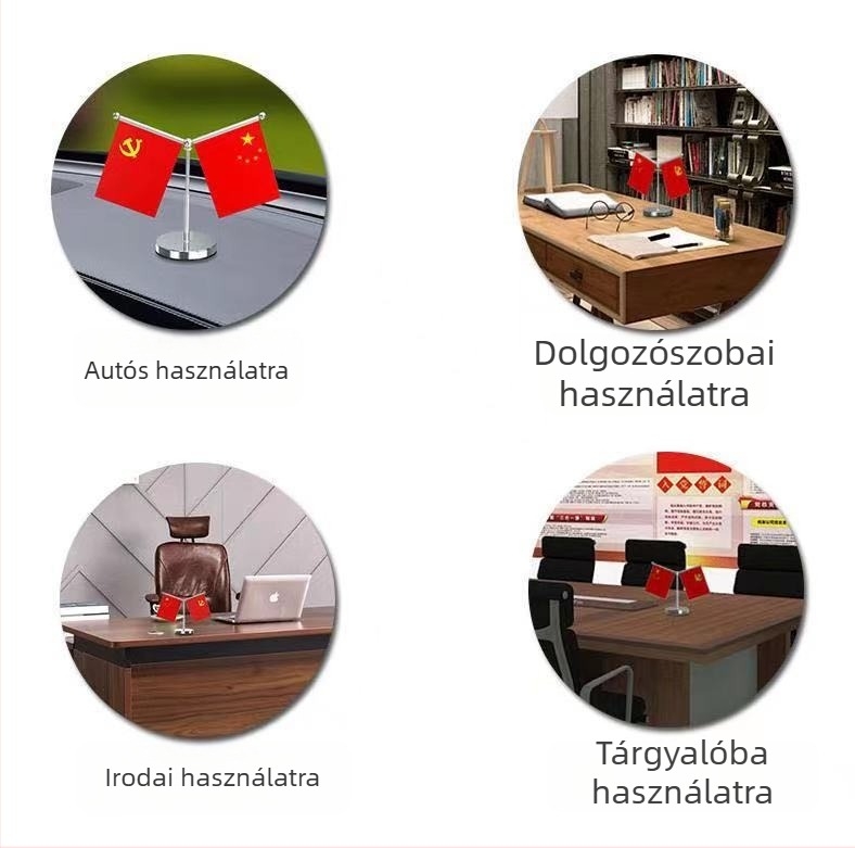 Kristályos nemzeti zászló és párt zászló dísz autóhoz és íróasztalhoz
