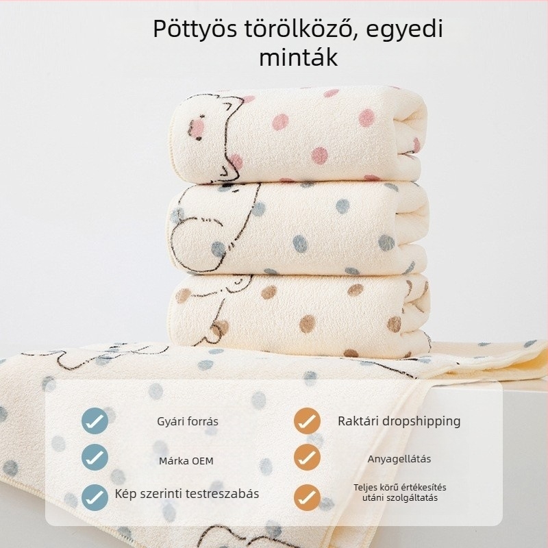 Early Wisdom korall bársonyos törölköző – kiváló nedvszívás, szálmentes, A-osztályú, ajándék
