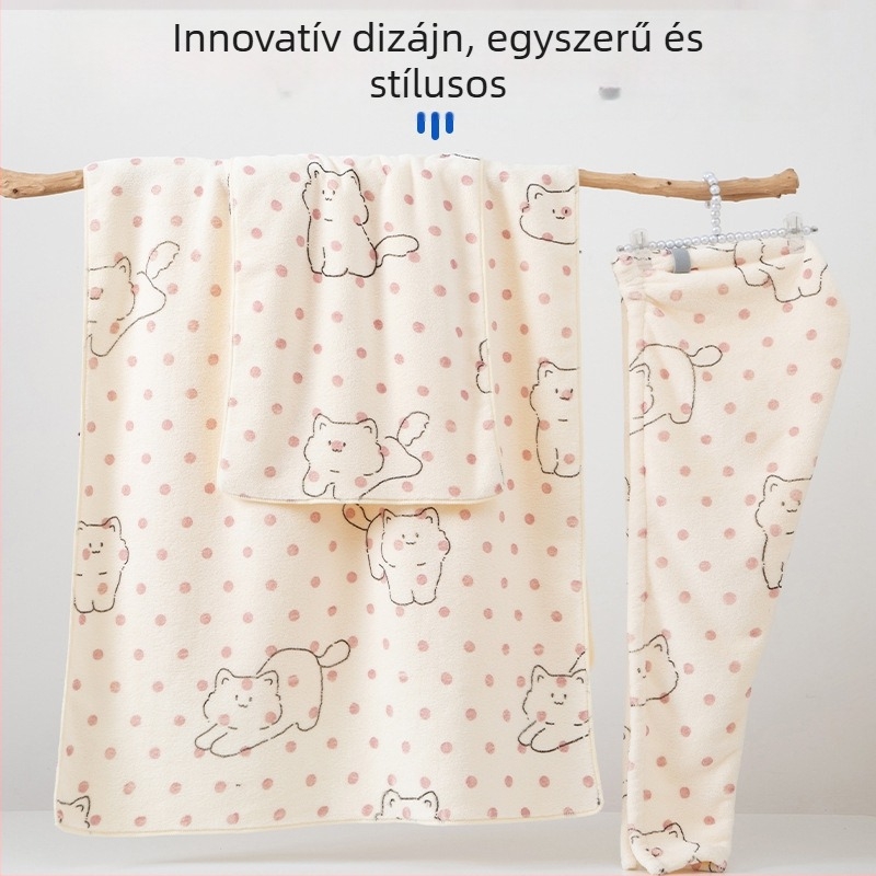 Early Wisdom korall bársonyos törölköző – kiváló nedvszívás, szálmentes, A-osztályú, ajándék