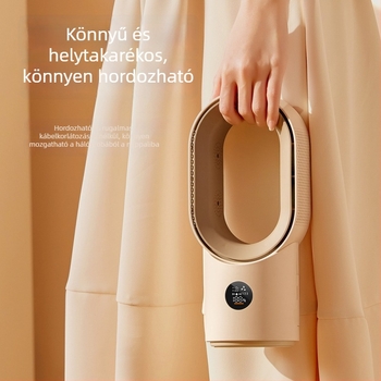 Lapát nélküli asztali ventilátor, kompakt iroda- vagy kollégiumi használatra, újratölthető, oszcilláló
