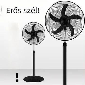 Ipari állóventilátor, erős elektromos ventilátor kereskedelmi használatra, erős légáramlat, nagy teljesítmény, oszcilláló fej, függőleges kivitel
