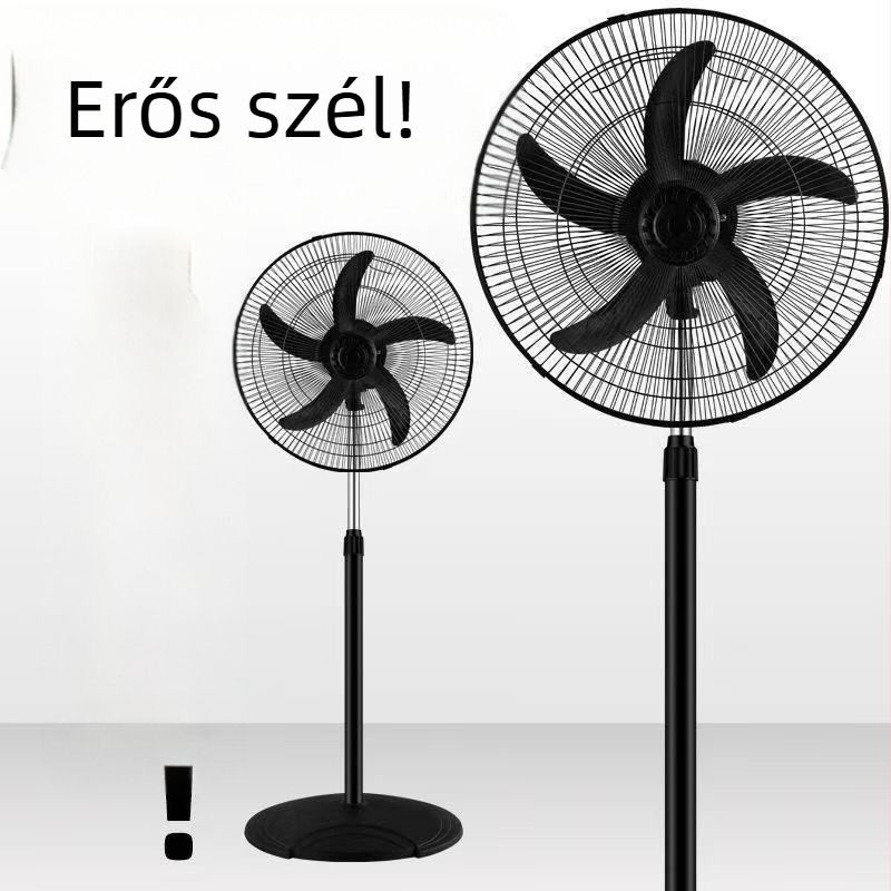 Ipari állóventilátor, erős elektromos ventilátor kereskedelmi használatra, erős légáramlat, nagy teljesítmény, oszcilláló fej, függőleges kivitel