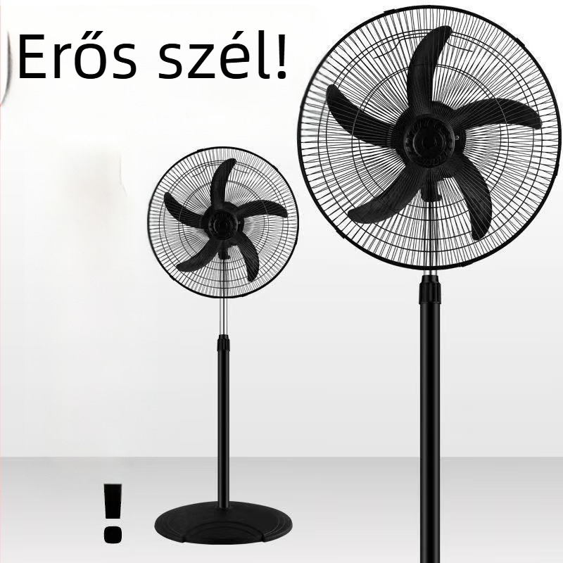 Ipari állóventilátor, erős elektromos ventilátor kereskedelmi használatra, erős légáramlat, nagy teljesítmény, oszcilláló fej, függőleges kivitel
