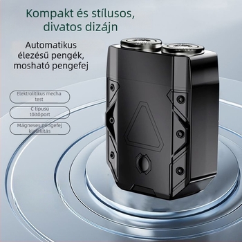 Mecha-stílusú férfi elektromos utazó mini, újratölthető és mosható borotva DS07
