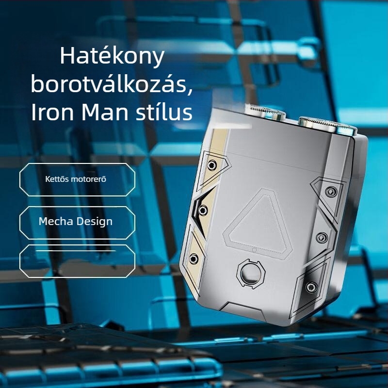 Mecha-stílusú férfi elektromos utazó mini, újratölthető és mosható borotva DS07