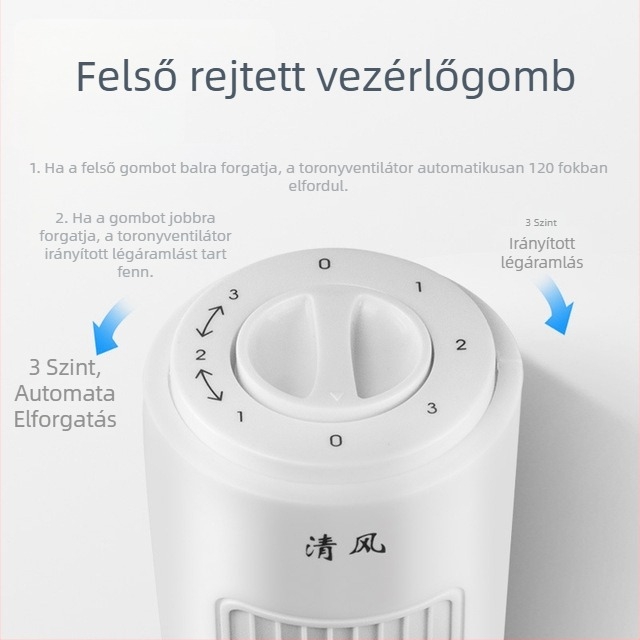 Lapát nélküli toronyventilátor, otthoni használatra, csendes és energiatakarékos