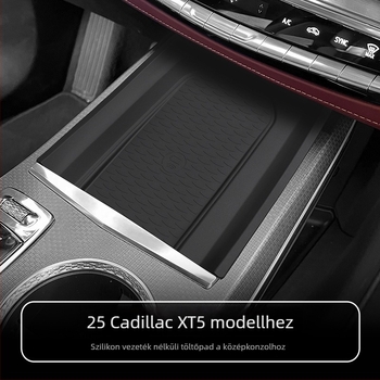 Cadillac XT5 középkonzolhoz, vezeték nélküli töltéshez készült szilikon csúszásmentes párna — autóspecifikus kiegészítő