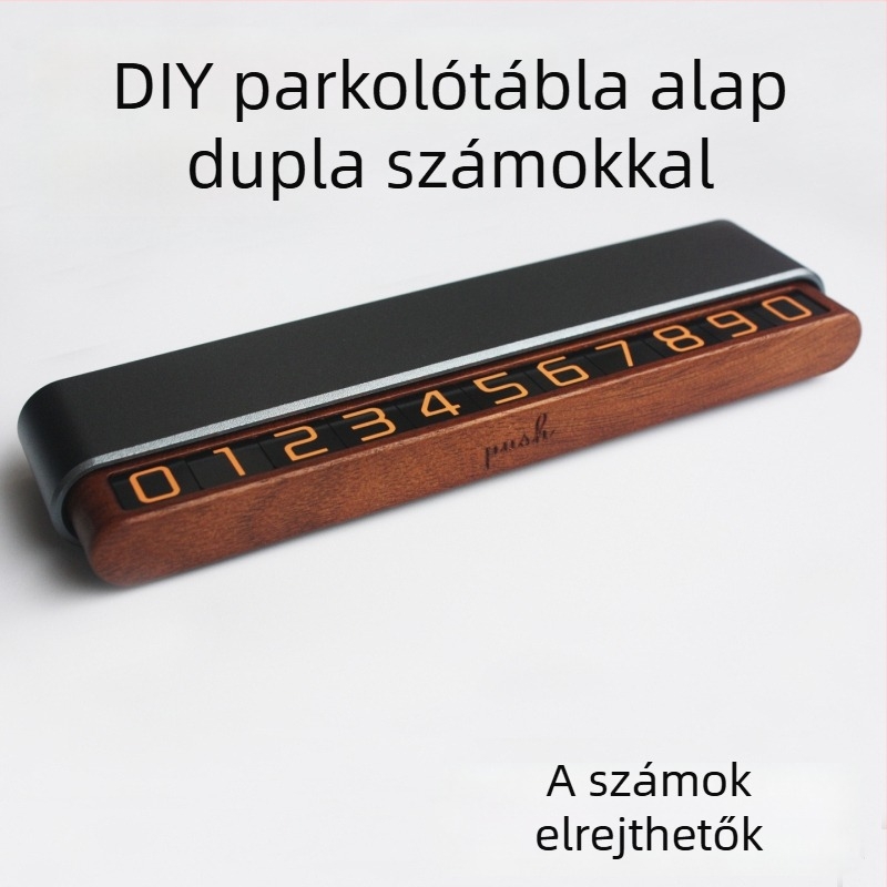 Ideiglenes parkolási tábla autók számára rejtett kettős számokkal, dió-ötvözet, világító parkolási szám tábla teherautókhoz