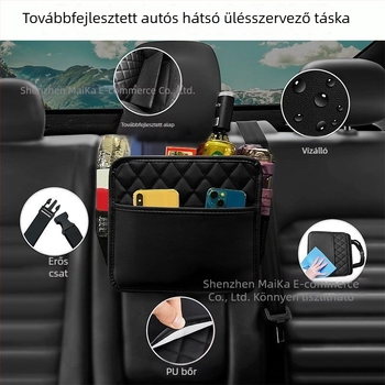 Bőr autóülés hátsó tárolója - függő tároló tasak
