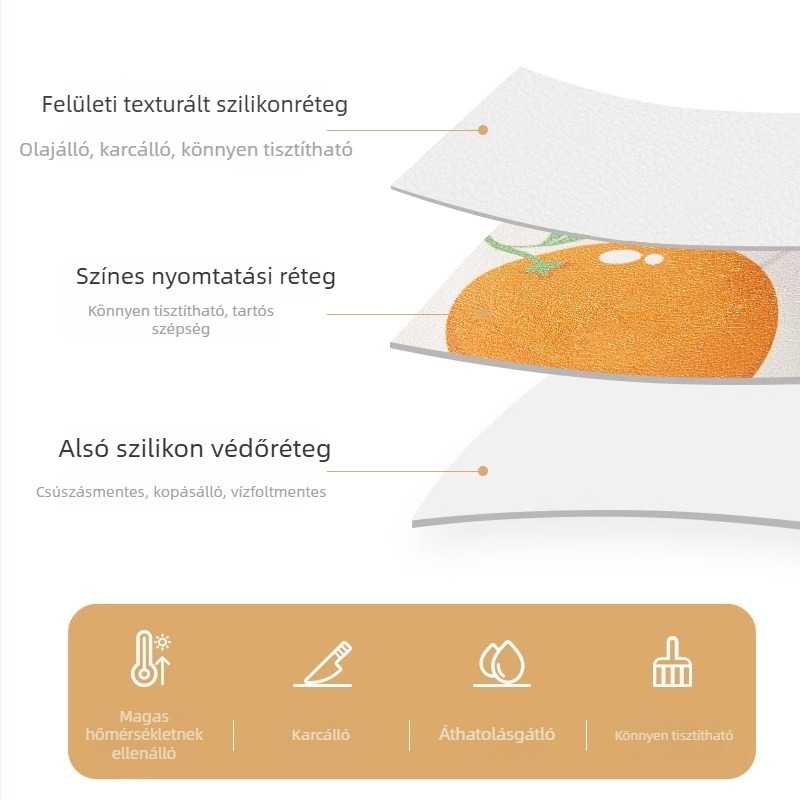 Krém színű szigetes asztalterítő-matt, félkör alakú, vízálló, olajálló, mosható, hőálló, francia luxus érzetű, ovális.