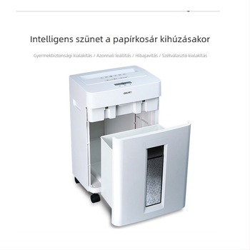 Deli 9920_ 4 szintű biztonsági papírtörő iroda és otthoni használatra, átlátszó tartály, erős, 6 oldalat egyszerre vág, 14 L