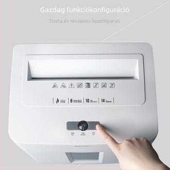 Deli 9920_ 4 szintű biztonsági papírtörő iroda és otthoni használatra, átlátszó tartály, erős, 6 oldalat egyszerre vág, 14 L