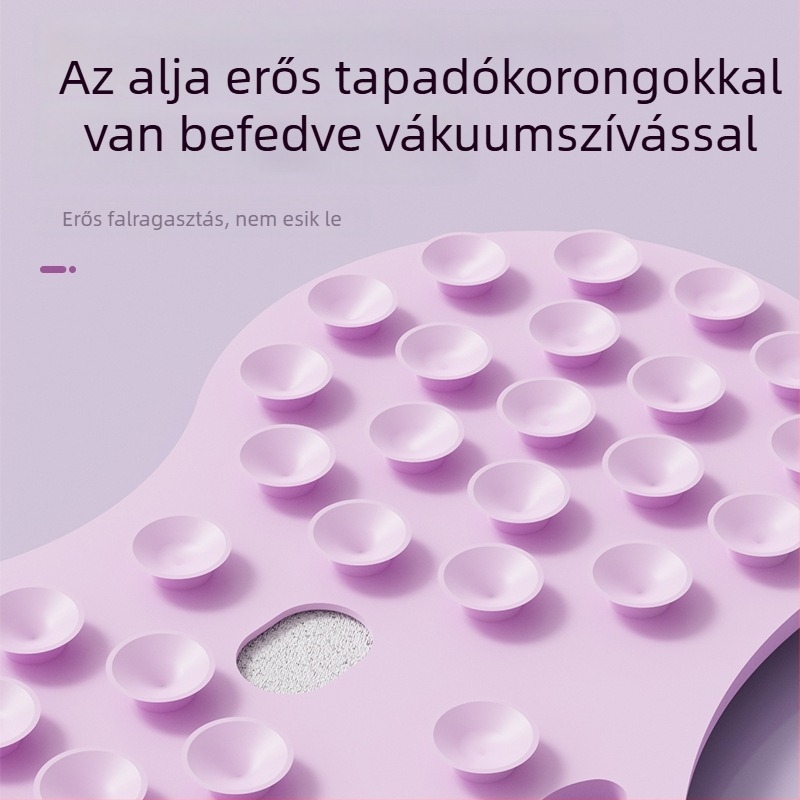 Fürdőszobai láb-akupressziós matrac bambusz rügy alakú kefével, vulkán kő exfoliátor és puha gumi lábmasszázs párna