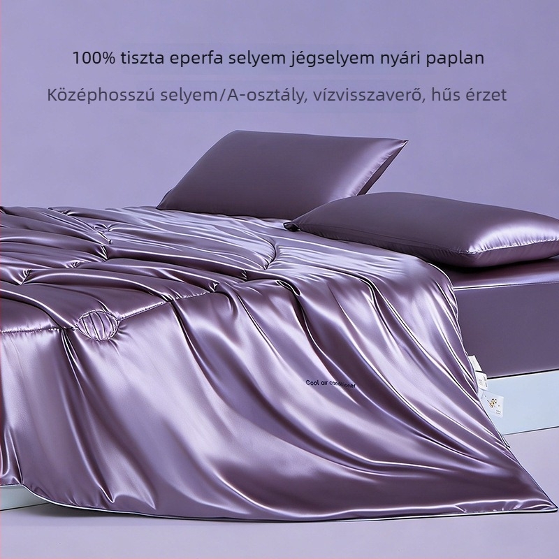 100% selyem nyári paplan, hűsítő, könnyű, mosógépben mosható, satin varrással
