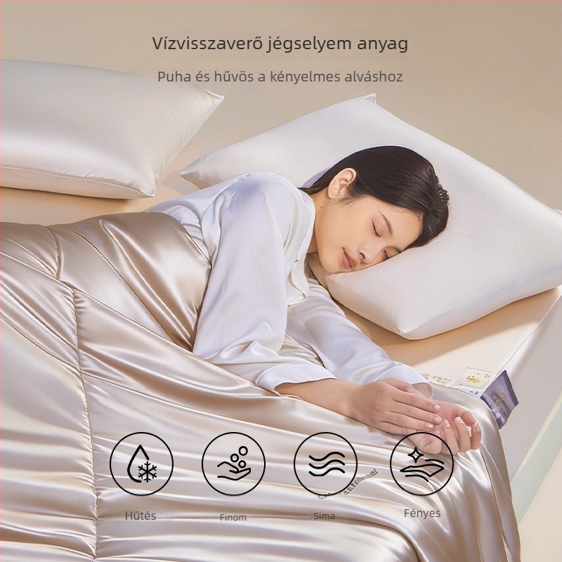 100% selyem nyári paplan, hűsítő, könnyű, mosógépben mosható, satin varrással