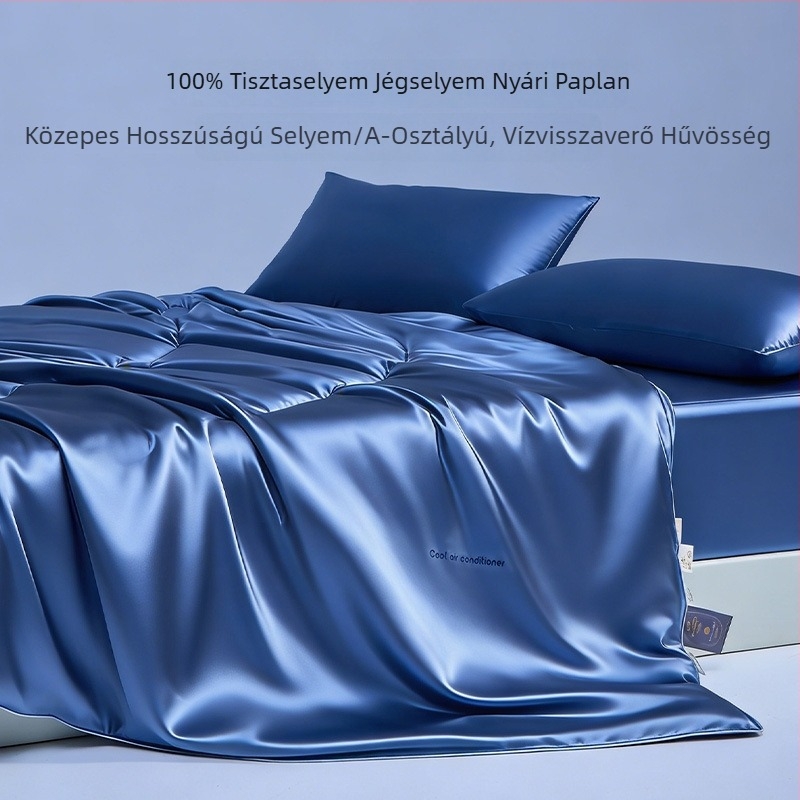 100% selyem nyári paplan, hűsítő, könnyű, mosógépben mosható, satin varrással