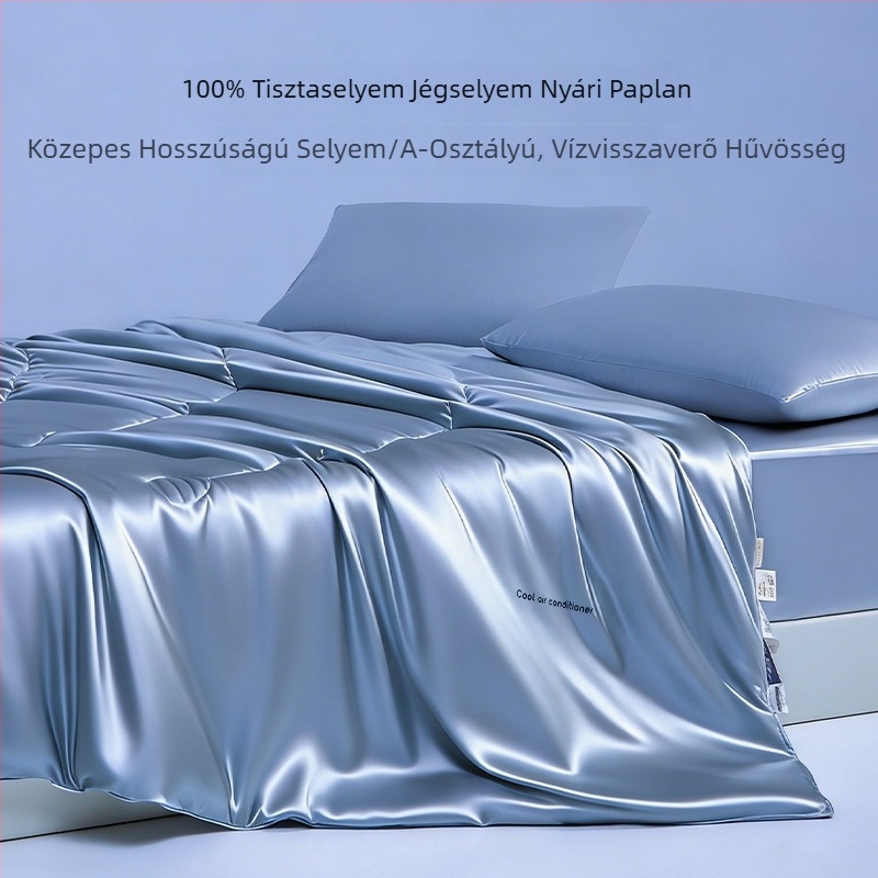 100% selyem nyári paplan, hűsítő, könnyű, mosógépben mosható, satin varrással