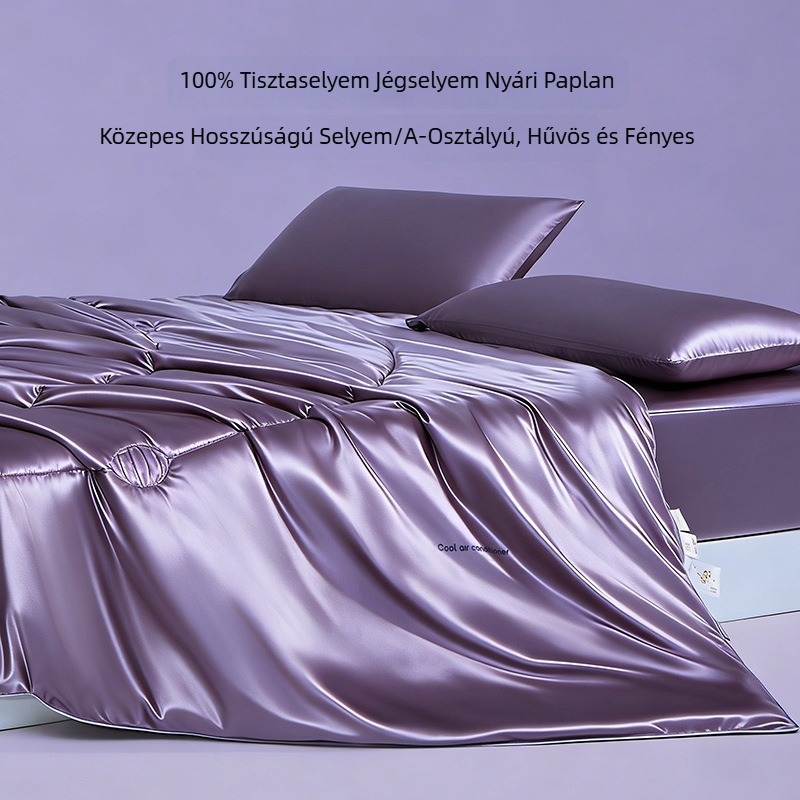100% selyem nyári paplan, hűsítő, könnyű, mosógépben mosható, satin varrással