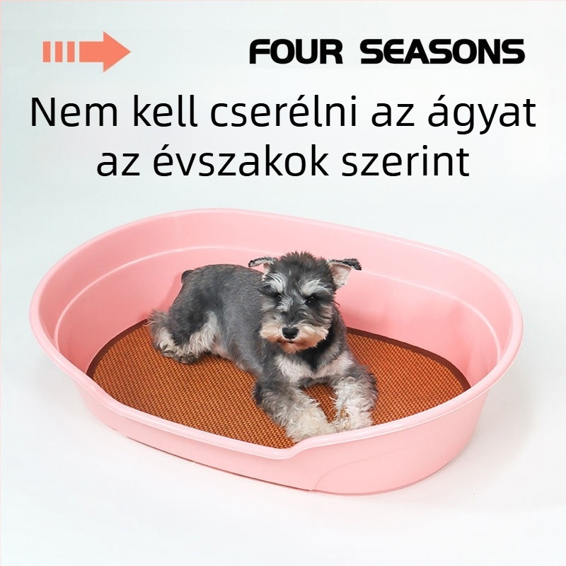 Négyszögletes műanyag fürdőedény háziállatok számára, macska szülőhely és anyamatrac, kutyák és macskák számára, minden évszakban használható.