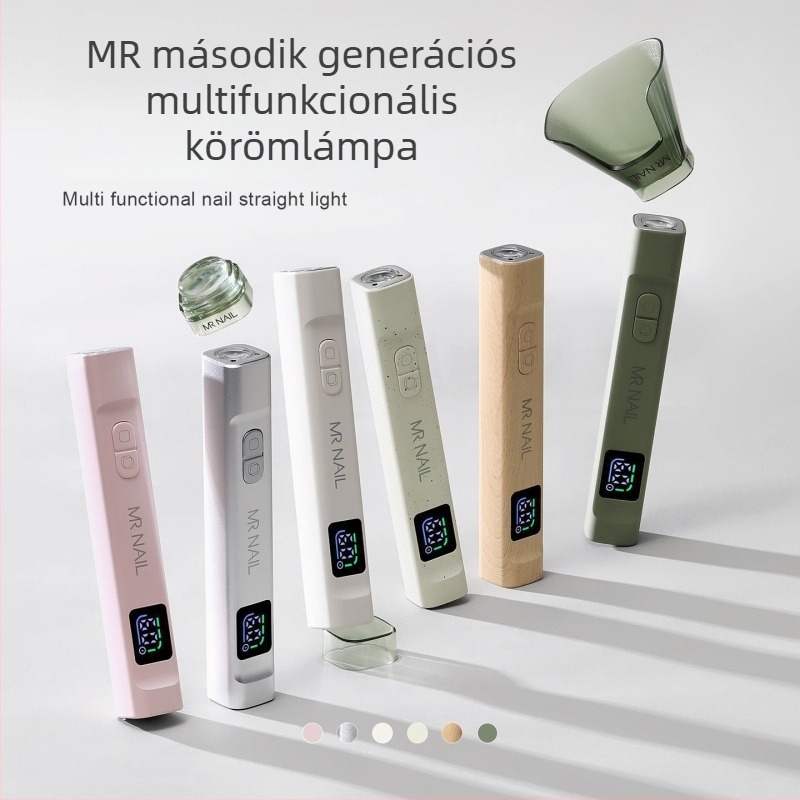 Körömlakk UV/LED lámpa, kézben tartható bár-szerű lámpa gyors száradással, automata érzékelő, mini hordozható állvánnyal