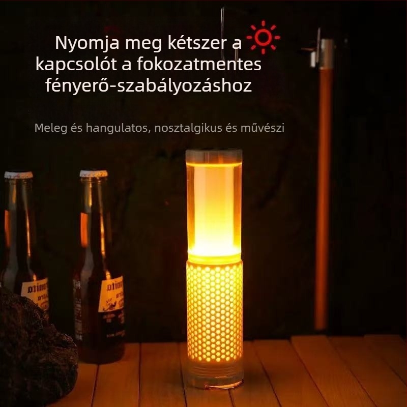Kibővíthető, tölthető kempinglámpa kültéri használatra, két színű hangulatvilágítással, mágneses munkalámpa és hordozható sátorlámpa