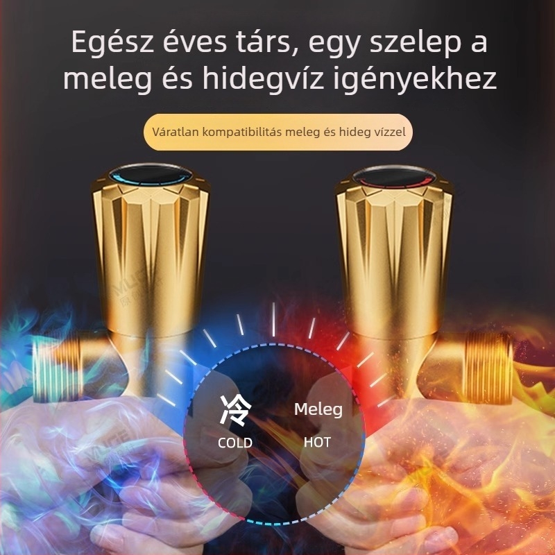 Rozsdamentes acél háromutas szögletes szelep forró és hideg vízhez, egy bemenet és két kimenet