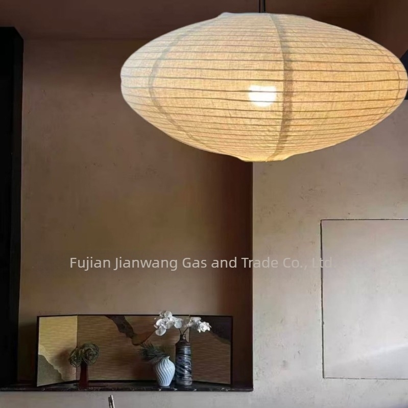 Noguchi Isamu len lámpa függőlámpa – japán Wabi-Sabi stílusú loft étkező és nappaliba, kerek/ovális lámpaernyő, meleg és hideg fény