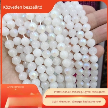 Természetes labradorit holdkő gyöngyök, 8 mm kerekek, DIY ékszer készítéséhez – félkész kiegészítők