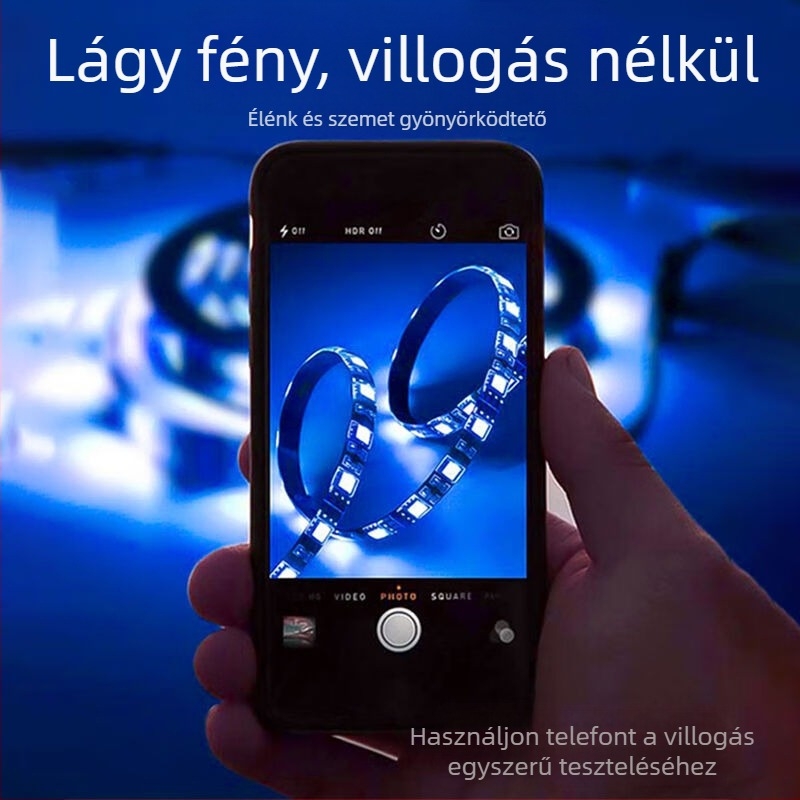 RGB színváltós kültéri LED feliratcsík folyóvíz effektussal, 60–96 LED, 12/24V, távirányító és alkalmazásvezérléssel