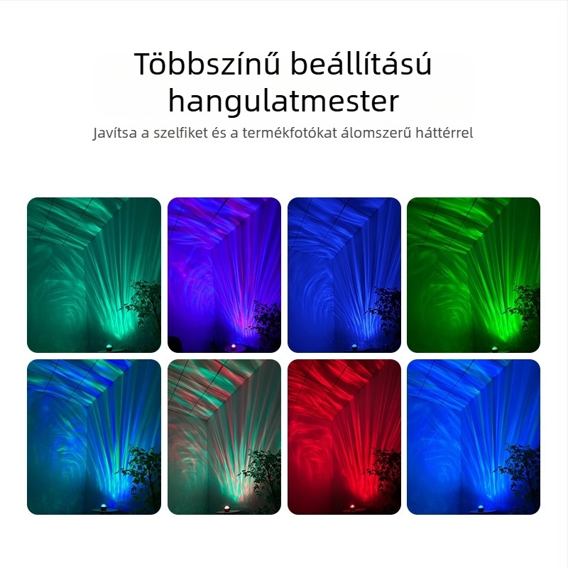 Vízsugárzó csillagos ég vetítő lámpa Bluetooth-hangszóróval és holdfényes atmoszférával