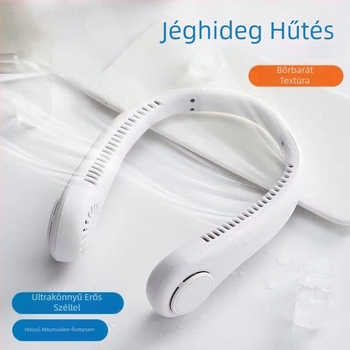 Új pengétlen nyakventilátor turbinás hűtéssel, hordozható USB újratölthető mini ventilátor kültéri használatra