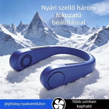 Új pengétlen nyakventilátor turbinás hűtéssel, hordozható USB újratölthető mini ventilátor kültéri használatra