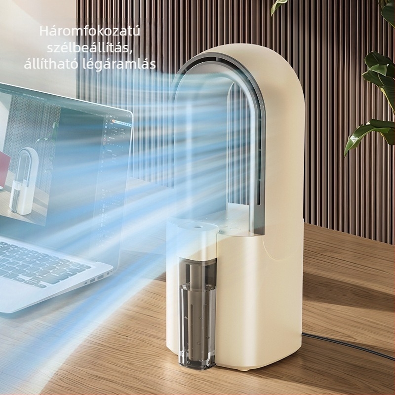 Lapát nélküli elektromos asztali ventilátor párásító permettel és éjjeli fénnyel