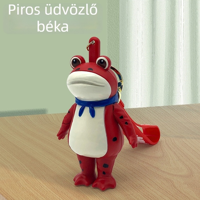 Kulcstartó Béka – aranyos cartoon szilikon figura, függő hátizsákhoz