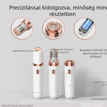 Kétfejű elektromos arcszőrzet-eltávolító, kompakt 2-in-1 szőrtelenítő eszköz az archoz