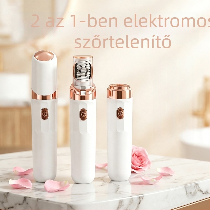 Kétfejű elektromos arcszőrzet-eltávolító, kompakt 2-in-1 szőrtelenítő eszköz az archoz