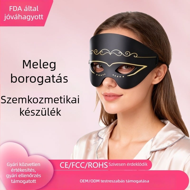 Szemkörnyék ápolási készülék színes fénnyel, szilikon arcmaszk és vörösfényű szemmaszk