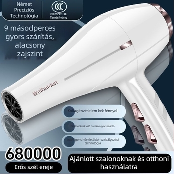 Erőteljes hajszárító kék fény és negatív ionokkal, csendes működés, hajkímélő, gyors szárítás, szalon és otthoni használatra.