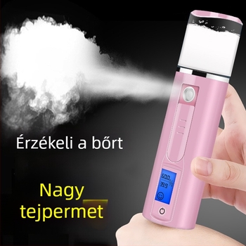 Hordozható bőrhidratáló készülék hideg köd permetezéssel, nano permetezővel, beépített akkumulátorral, modell KNY-003.