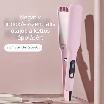 Széles elektromos hajvasaló és göndörítő, kettős használatú negatív ionos vas a hajápoláshoz