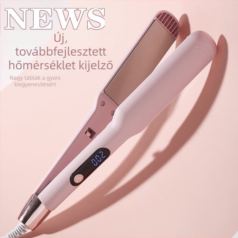 Széles elektromos hajvasaló és göndörítő, kettős használatú negatív ionos vas a hajápoláshoz