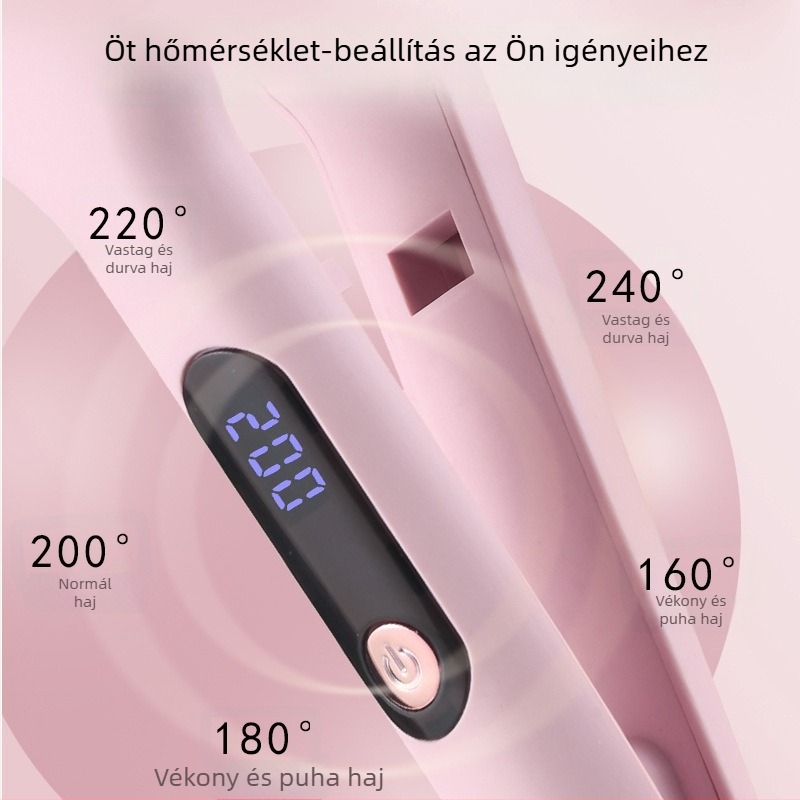 Széles elektromos hajvasaló és göndörítő, kettős használatú negatív ionos vas a hajápoláshoz