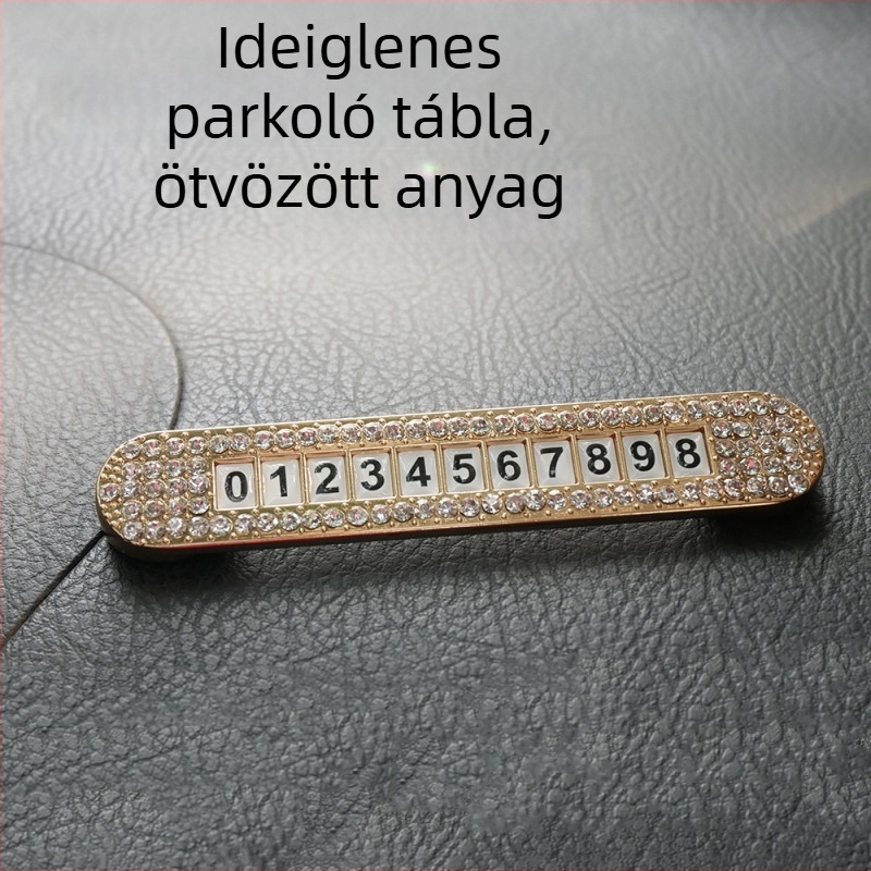 Fém ideiglenes parkolási rendszám gyémántbevonatos kivitelben – autó belső kiegészítő
