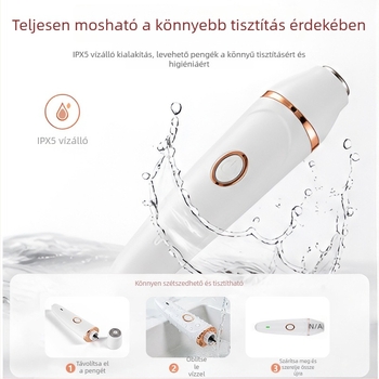 Női 3‑in‑1 szőrtelenítő készülék, teljes testen mosható, USB‑ról újratölthető, szőrtelenítés és orrszőrnyíró