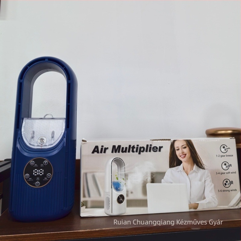 Lapát nélküli asztali ventilátor USB-vel, permetező funkcióval