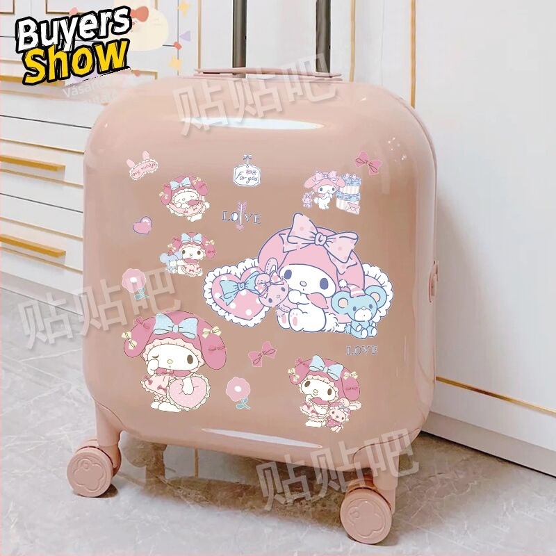 My Melody karikatúra matricagyűjtemény poggyászhoz, bőröndhöz, elektromos járműhöz, laptophoz, iPadhez és vizes palackhoz – vízálló