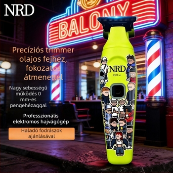 DK-NRD 0-fogközű faragó és kopasz fejre alkalmas elektromos trimming, ultra csendes, erős, brushless motor, titan pengével, beépített akkumulátor