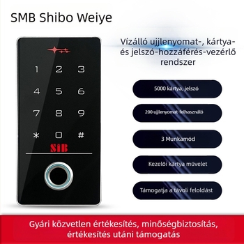 Kültéri vízálló ujjlenyomat-azonosító hozzáférés-vezérlő rendszer PIN-kóddal, ID-kártya olvasással és mobilalkalmazásos távoli ajtónyitással