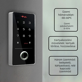 Kültéri vízálló ujjlenyomat-azonosító hozzáférés-vezérlő rendszer PIN-kóddal, ID-kártya olvasással és mobilalkalmazásos távoli ajtónyitással