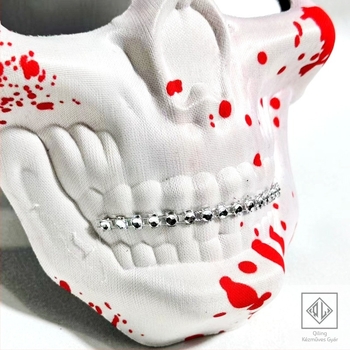 Halloween-maszk 3D PU koponyával és vér részletekkel